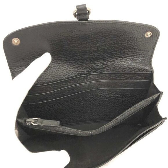 PRADA Logo Vitello Leather Long Bifold Wallet Black/8BH0110 - Picture 6 of 8